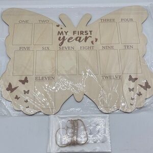 My First Year Butterfly Milestone Board - Neutral